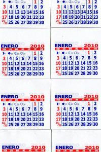 ALMANAQUE 2010 MIGNON 5x5CM. PAQ. x100 UNID. OFERTON!!
