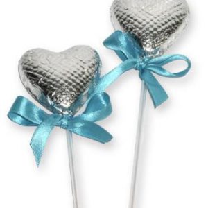 Souvenirs de Chocolate con Leche Ricos Chupetines con Moño y Tarjetas Descuento en Cantidad