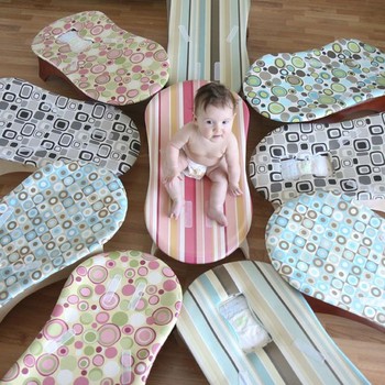 Cambiadores de Bebes en Tela Relleno de Guata Proteccion Polietileno Varon o Nena con Dibujos