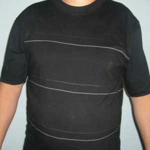 Remeras Negras de Calidad Talles Especiales XL Estampadas a Rayas de Frente a 2 Colores Lotes