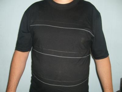 Remeras Negras de Calidad Talles Especiales XL Estampadas a Rayas de Frente a 2 Colores Lotes