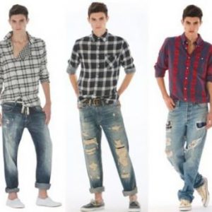 Jeans CB de Hombres Telas Santista Alpargatas Con Cierres o Broches Azul y Negro